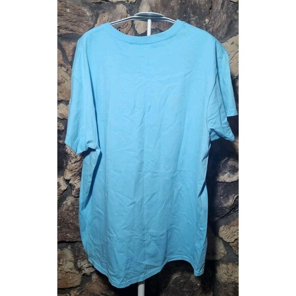Top Stitch by Morning Sun Women's Tee Shirt Sz XL Cardinal Egg Shell Blue NWT - Picture 5 of 6